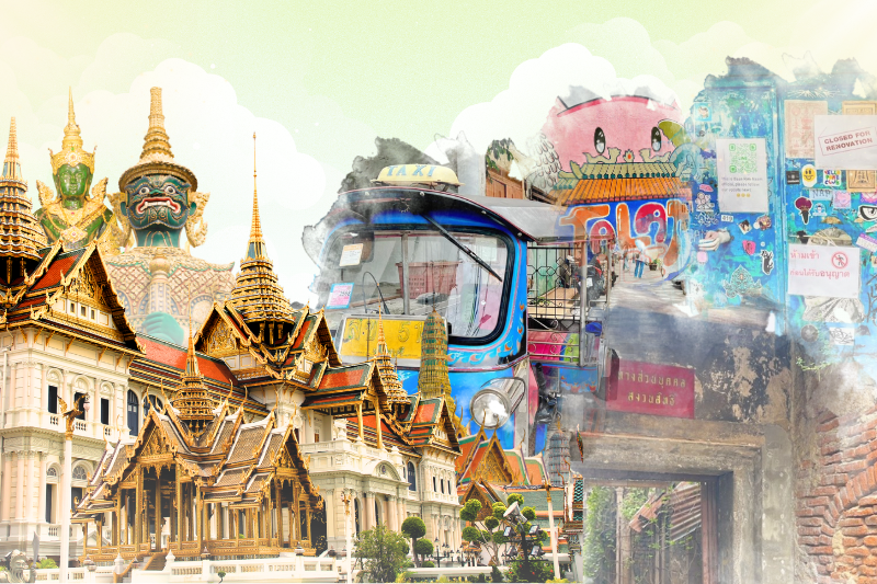 왓 프라깨오 & 왕궁 & 탈랏 노이